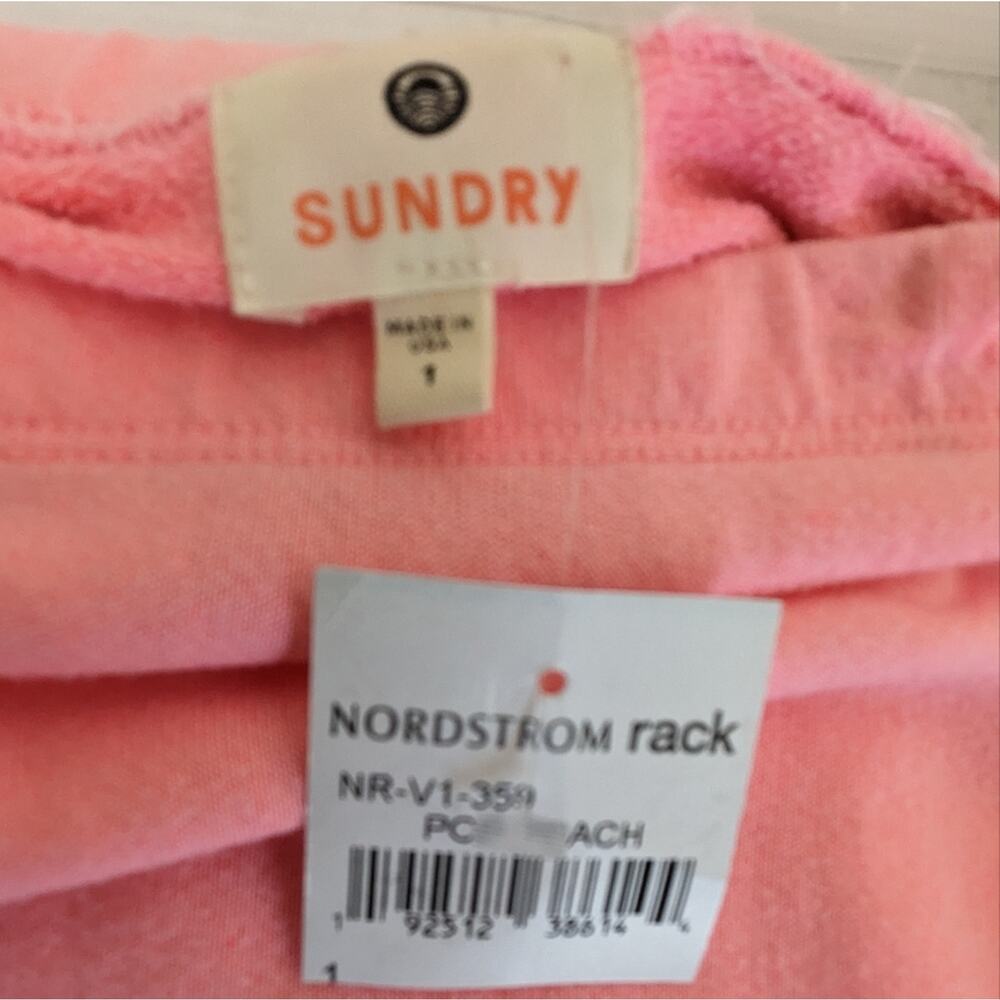 Sundry pink peach pop rouched mini skirt size 1 - Picture 7 of 7